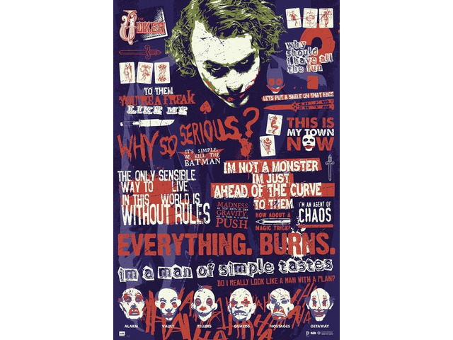 Batman The Dark Knight Joker Quitographic Dark Knight Poster (24 x 36)