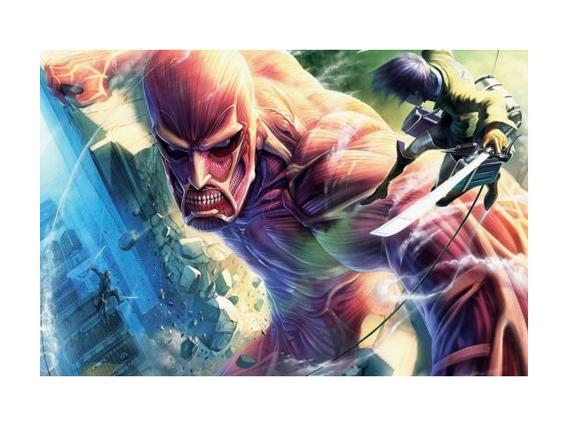 Attack On Titan Cartoon Poster (36 x 24)