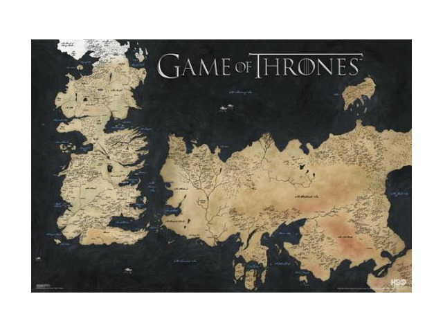 Game Of Thrones Map Map Of Weste Poster Print (34 x 22)