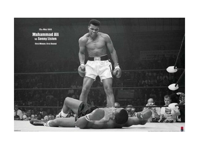Muhammad Ali VS Sonny Liston First Minute First Round Poster (36 x 24)