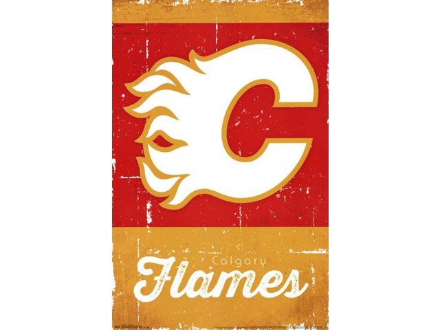 Calgary Flames - Retro Logo 2013 Poster Print (22 x 34)