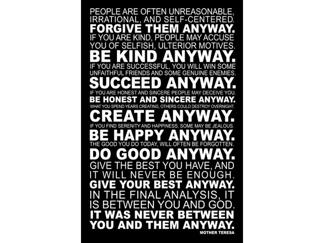 Posterazzi PYRPAS0750 Mother Teresa - Quote Poster Print - 24 x 36 in.