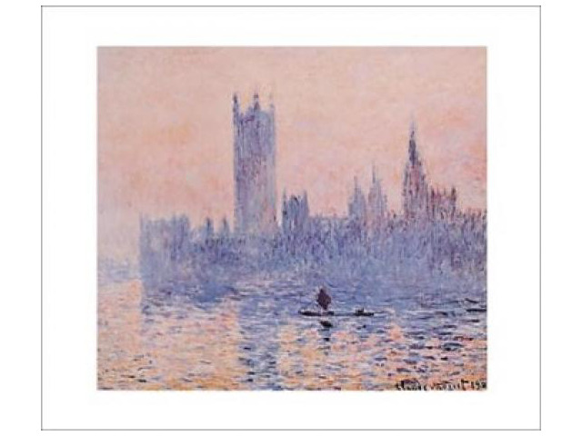 Houses of Parliament - Claude Monet Poster Print (28 x 22)