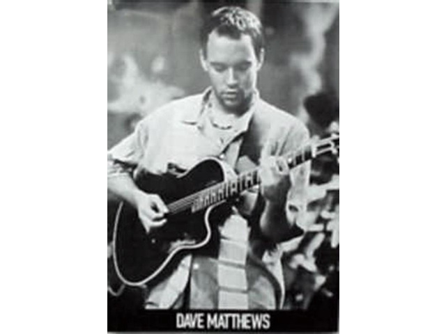 Dave Matthews B & W Guitar Poster Poster Print (24 x 34)
