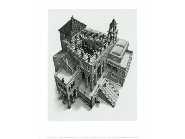 Ascending and Descending M. C. Escher Poster Print (11 x 14)