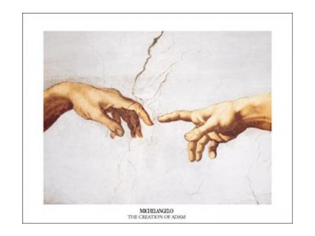 The Creation Of Adam (Detail) Poster Print by Michelangelo Buonarroti (14 x 11)