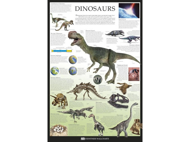 Dinosaurs - Dorling Kindersley Eyewitness Wallcharts Poster Print (34 x 22)