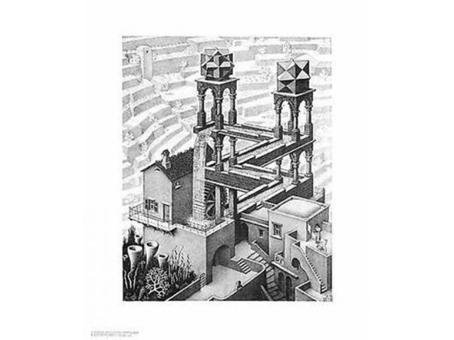 Waterfall Poster by M. C. Escher (22 x 26)