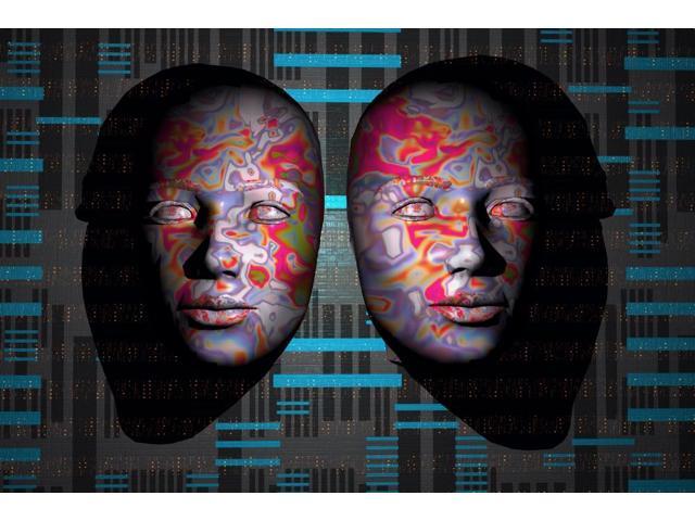 Computer minds linking on a global level Poster Print (34 x 23)