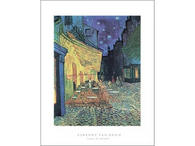 The Cafe Terrace on the Place du Forum, Arles, at Night, c.1888 Poster Print by Vincent Van Gogh (11 x 14)
