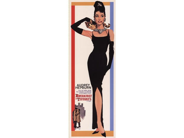 Audrey Hepburn - Breakfast at Tiffany's - Cat - Door Poster Print (12 x 36)