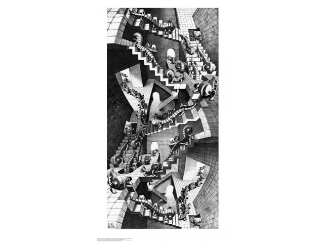 House of Stairs - M. C. Escher Poster Print (18 x 32)