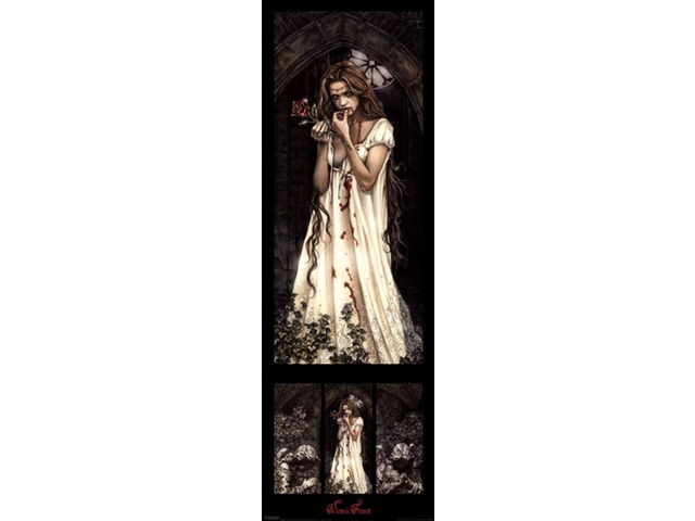 Rose (triptych) Poster Print by Victoria Frances (12 x 36)