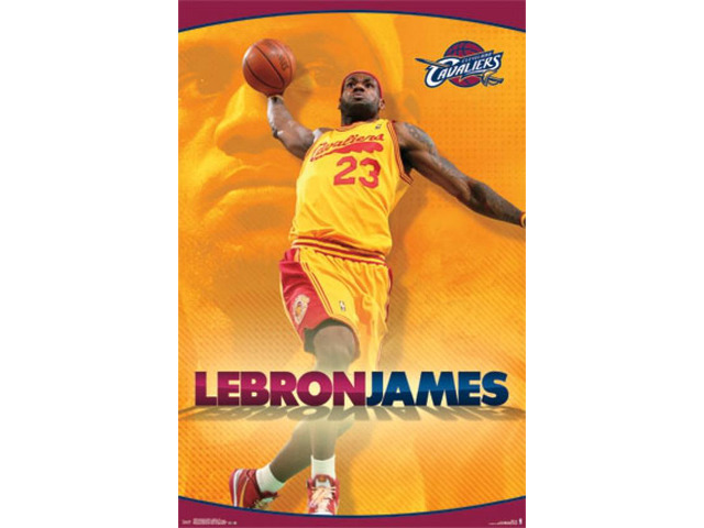 Cleveland Cavaliers - Lebron James - Yellow 2014 Poster Print (24 x 36)