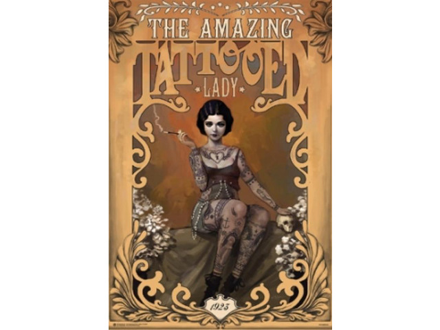 THE AMAZING TATTOOED LADY Poster Print (24 x 36)