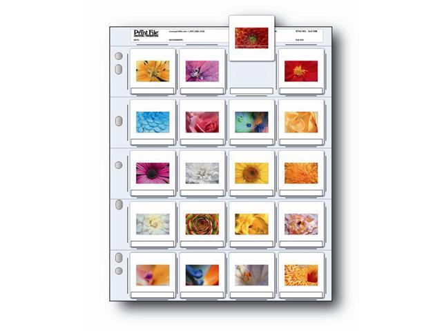 Print File Archival 35mm Slide Pages Holds Twenty 2 x 2' Mounted Transparencies