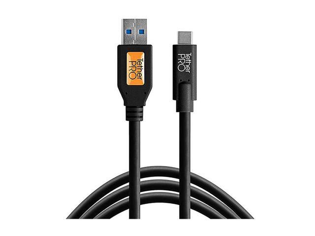 Tether Tools TetherPro USB to USB-C Cable, 15', Black #CUC3215-BLK