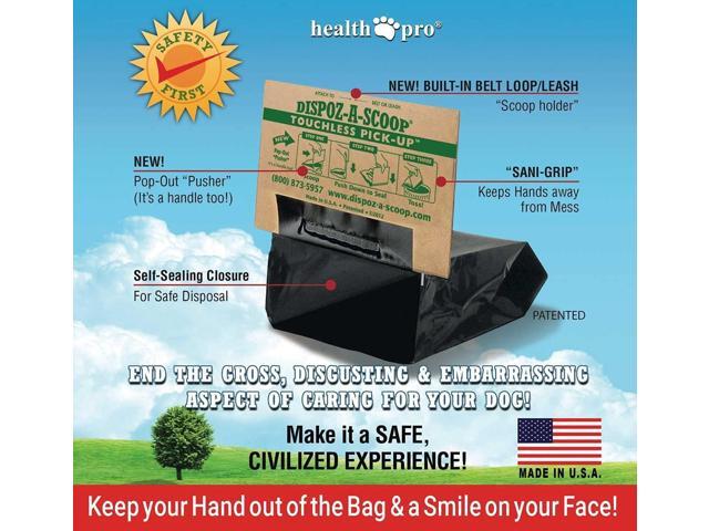 HealthPro Dispoz-A-Scoop No Touch Mess Odor Sanitary Dog Poop Scoopers 24 Pack