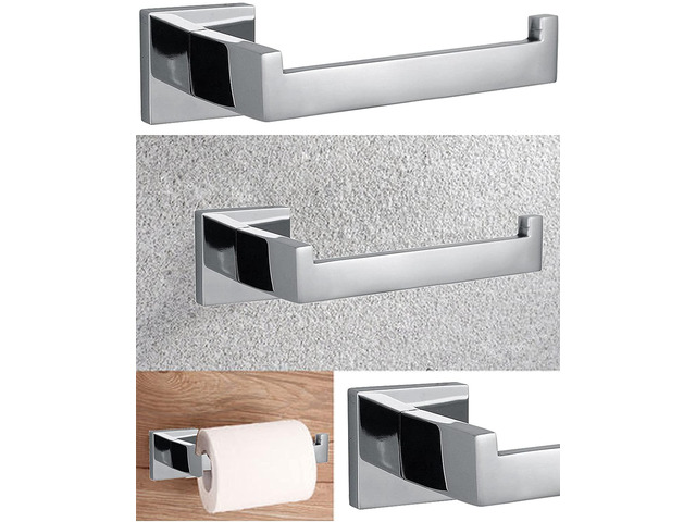 Stainless Steel Wall Mounted Toilet Tissue Paper Holder - Chrome [HD-82496]