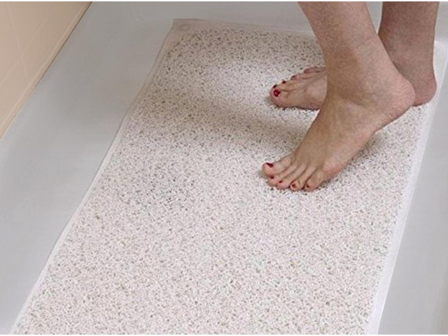 Non-Slip Shower Rug - For Shower or Bath (30 x 18) White