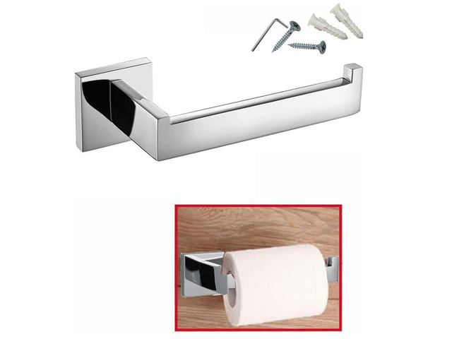 Stainless Steel Wall Mounted Toilet Tissue Paper Holder - Chrome [HD-82496]