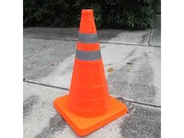 Collapsible Traffic Safety Cone with Reflective Rings