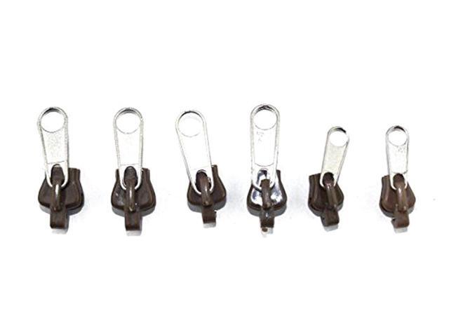 Zipper Fixers (Brown) - 6-Piece Set for Instant Repair