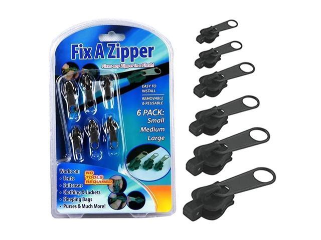 Fix A Zipper- 6 Zippers- Black