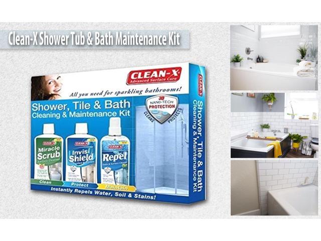 Clean-X Soil Stain Repellent: Essential Maintenance Kit for Showers and Tubs
