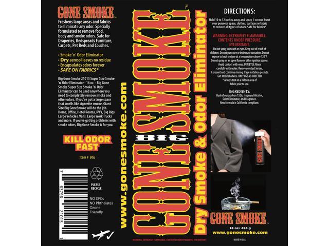 Big Gone Smoke- Dry Smoke & Odor Eliminator, 16 oz.- 12 pack