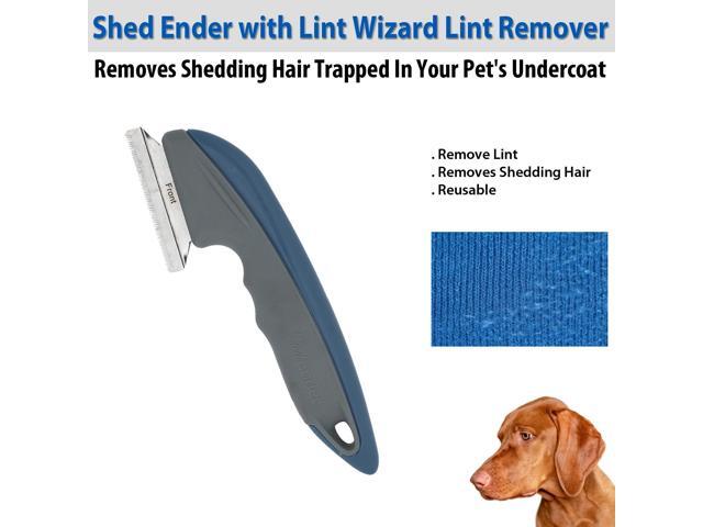 Shed Ender with Lint Wizard Lint Remover Deshedding Tool Dog Brush