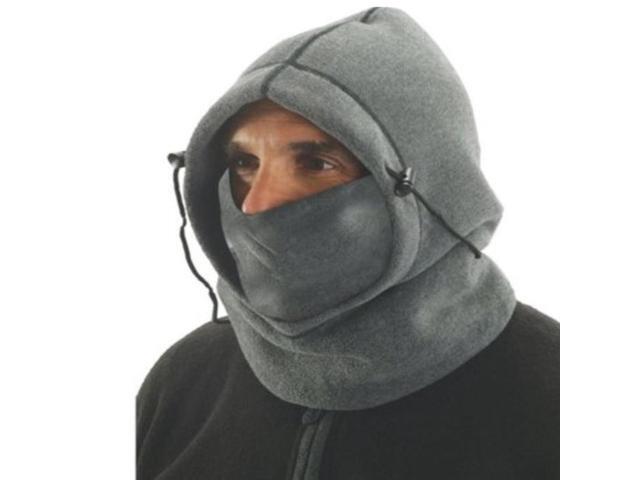 PolarEx 6-in-1 Fleece Hood - Versatile Grey Winter Accessory
