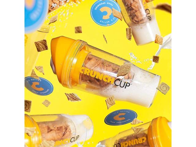 The CrunchCup - Yellow - A Portable Cereal Cup Keeps Your Cereal Crunchy