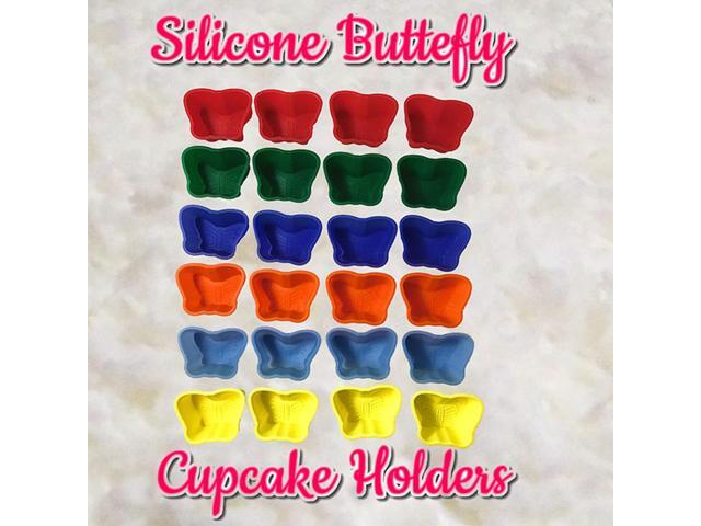 Butterfly Shaped Silicone Cupcake Molds- 24 Pack