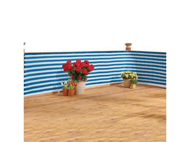 Ideaworks Deck & Fence Privacy Screen- Blue and White Stripes