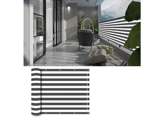 Ideaworks Deck & Fence Privacy Screen- Black and White Stripes
