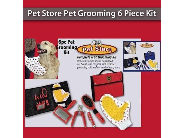 Pet Store Pet Grooming 6 Piece Kit (Red)
