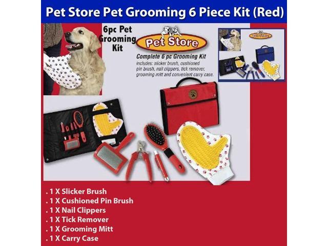 Pet Store Pet Grooming 6 Piece Kit (Red)