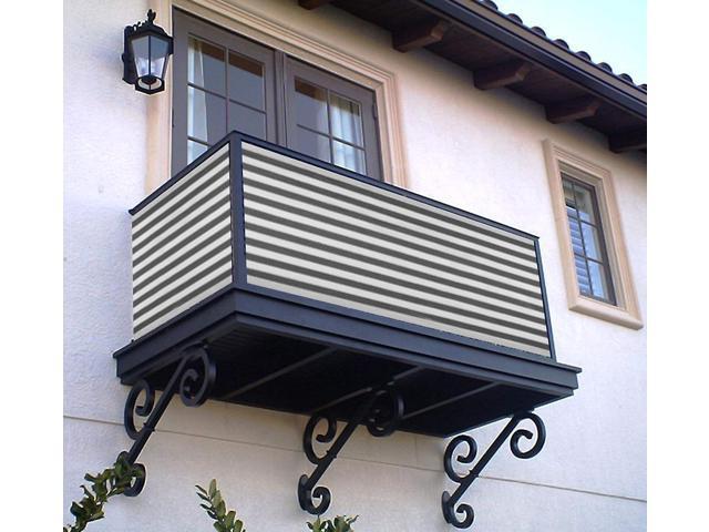 Ideaworks Deck & Fence Privacy Screen- Black and White Stripes