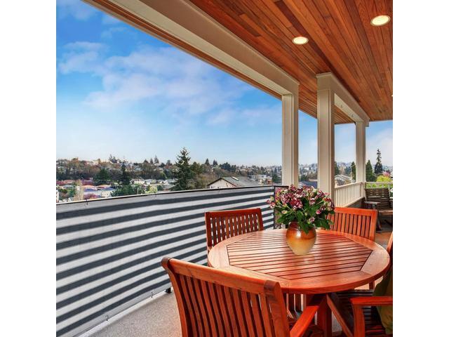 Ideaworks Deck & Fence Privacy Screen- Black and White Stripes