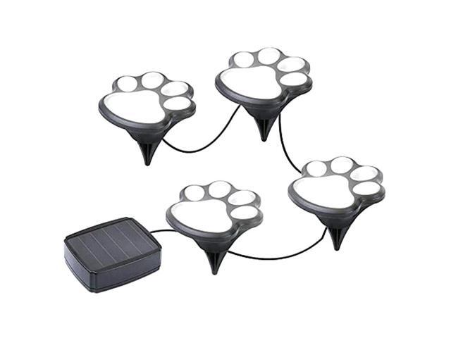 LED Solar Paw Print Lights - Pathway Solar Lights - Set of 4
