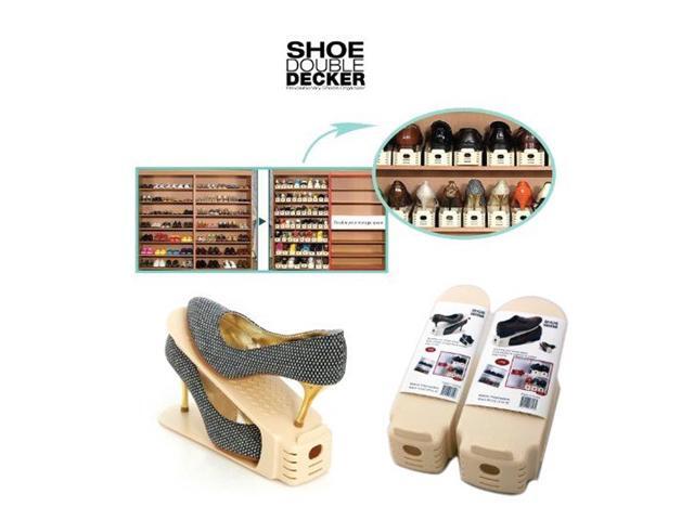 Shoe Double Decker - Efficient Space-Saving Organizer- Large - 2 Pack