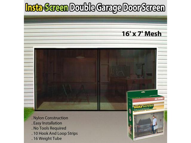 Insta-Screen Double Garage Door Screen - 16' x 7' Mesh