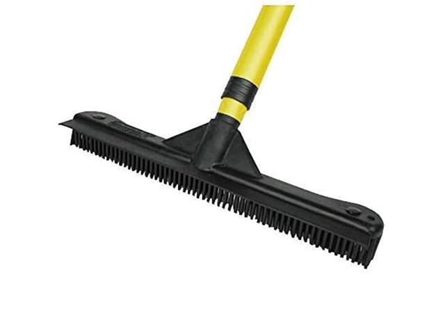 Dutch 12' Rubber Broom Head Ideal for Pet Hair Removal on Carpets and Rugs