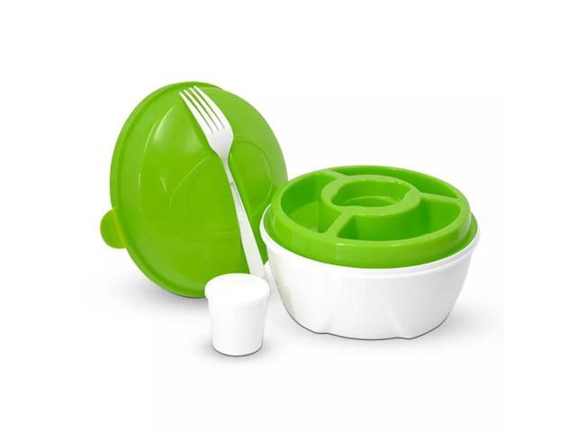 Salad Bowl & Lunch Box Set - Leak Proof - BPA-Free -6 Pieces Set -Large - Green