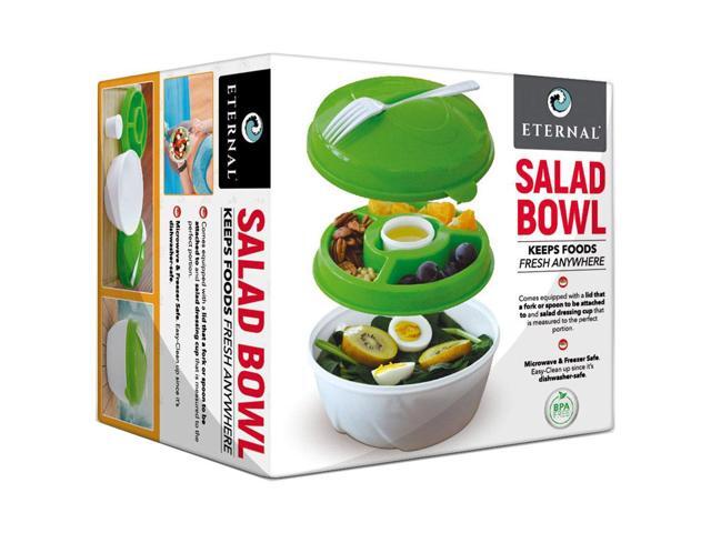 Salad Bowl & Lunch Box Set - Leak Proof - BPA-Free -6 Pieces Set -Large - Green