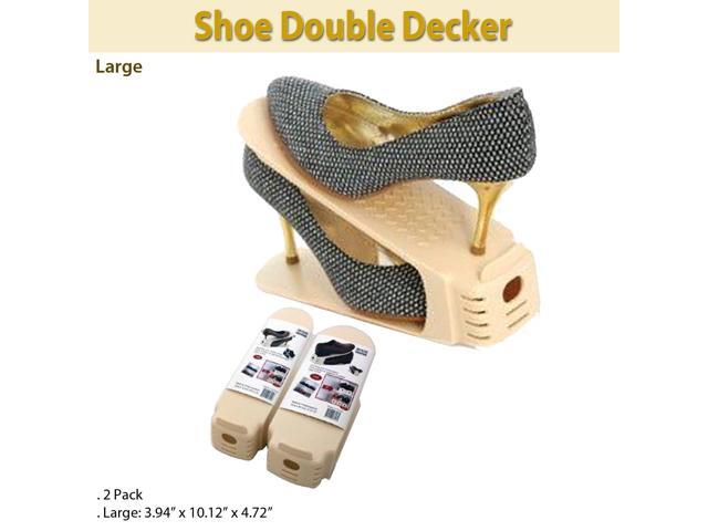 Shoe Double Decker - Efficient Space-Saving Organizer- Large - 2 Pack