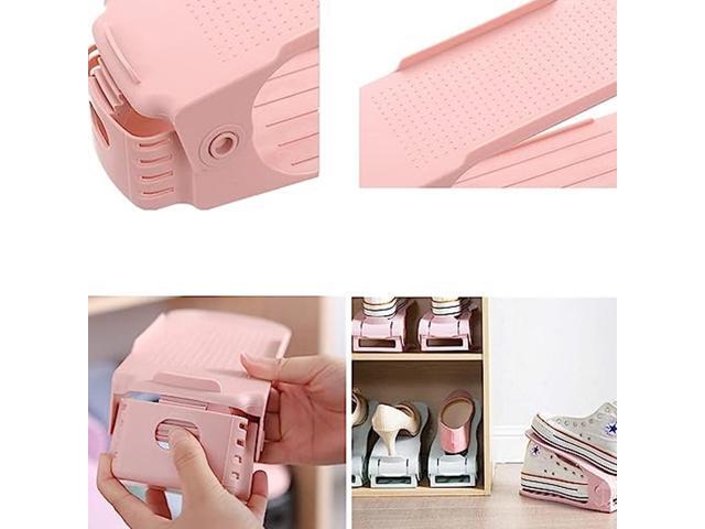 Shoe Double Decker - Efficient Space-Saving Organizer- Pink