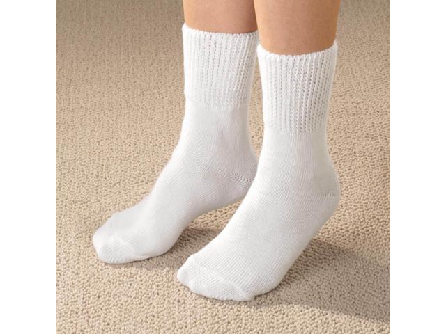 Diabetic Support Socks - White, Medium Size for Comfort