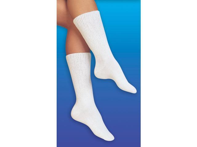 Diabetic Support Socks - White, Medium Size for Comfort